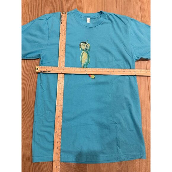 Vintage American Apparel Graphic T-Shirt Unisex M Blue artist rainbow art - Picture 8 of 9